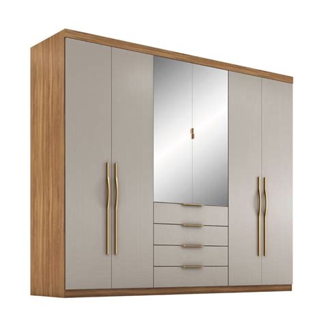 Guarda Roupa Casal Giardino Portas Amêndola Nude Prime Tx Demóbile