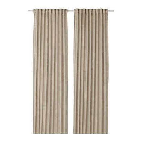 IKEA Aina Curtains Drapes BEIGE LINEN Flax 98" Long New