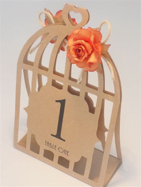 Kraft Brown Birdcage Table Number More Matching Items Wedding