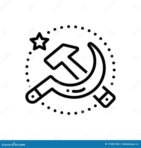 Black Line Icon for Soviet, Communist and Union Stock Vector ...