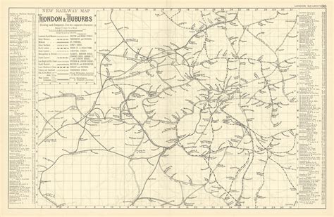 London Rail And Underground Tube Map Antique Map By Gw Bacon 1891 Old