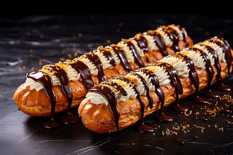 Premium Photo | Eclairs with unique shapes or twists for a modern twist