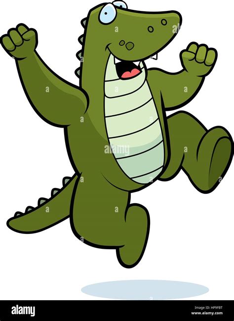 A happy cartoon alligator jumping and smiling Stock Vector Image & Art - Alamy