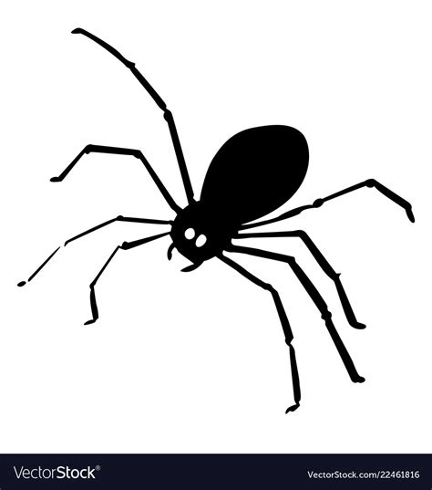 Black Spider Icon Isolated On White Background Vector Image