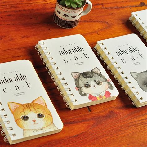 2pcs Soti Time Adorable Cat Horizontal Line Notebook Cute Notepad