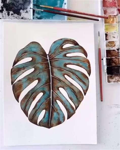 Watercolor tutorial step by step how to paint a leaf – Artofit