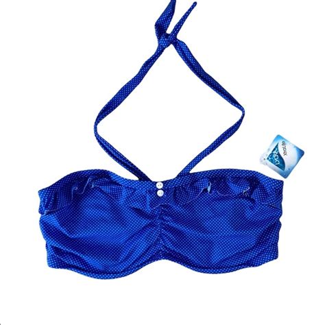 Freya Swim New Bikini Top Blue Polka Dot Freya F Poshmark