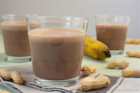 Schoko Bananen Milchshake Mit Erdnussbutter Katha Kocht