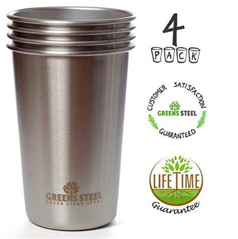 1 Premium Stainless Steel Cups 16 Oz Pint Cup Tumbler 4 Pack By