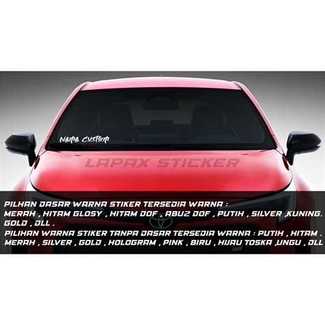 Jual Stiker Nama Custom Kaca Depan Mobil Cutting Sticker Kaca Mobil