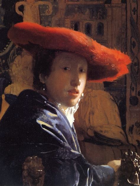 Johannes Vermeer Dutch 1632 1675 Girl With The Red Hat C 1665