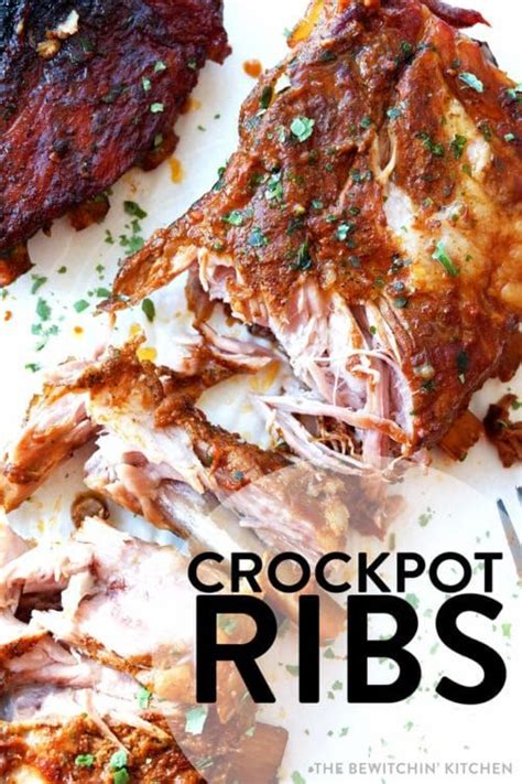 The Cover Of Crockpot Ribs With Meat On It