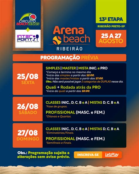 Informa Es Do Torneio Circuito Beach Tennis Etapa Interpoints