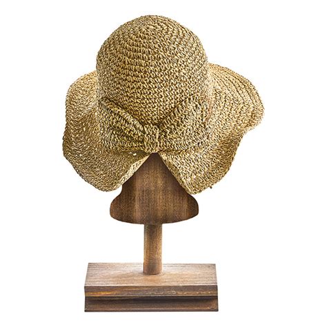 Crocheted Straw Hat With Bow Packable Sun Hat Signals