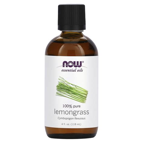 NOW Foods Essential Oils Lemongrass 4 Fl Oz 118 Ml