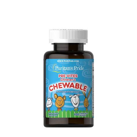 Puritan's Pride Pre-Vites Children's Multivitamins 100 Chewable wafers