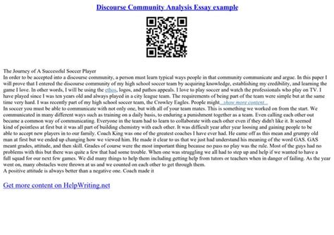 Discourse Community Analysis Essay Example Ppt