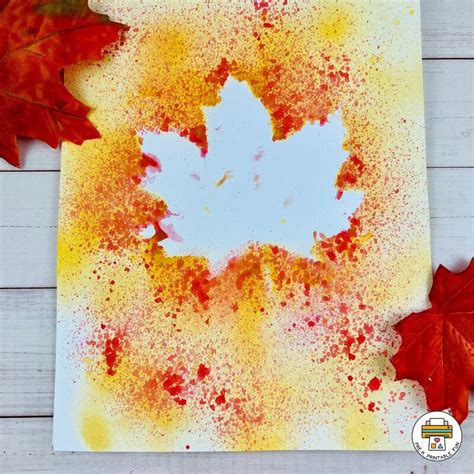 Splatter Paint Leaves for Preschoolers - Pre-K Printable Fun