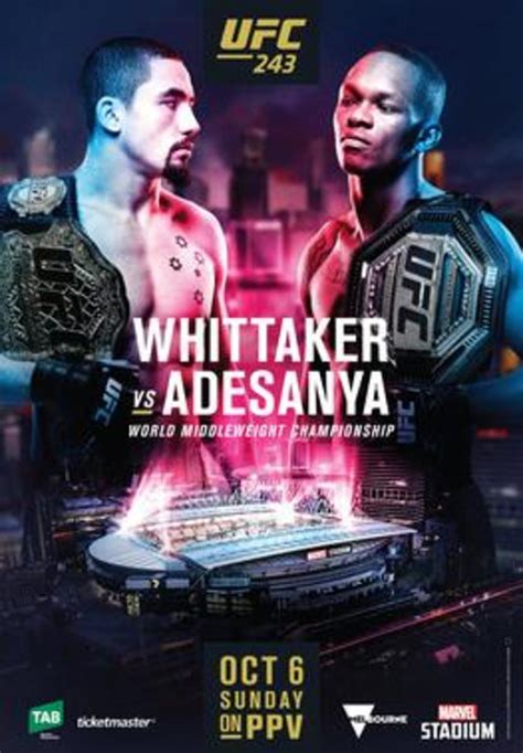 Ufc Whittaker Vs Adesanya Fight Card Mmaweekly Ufc And