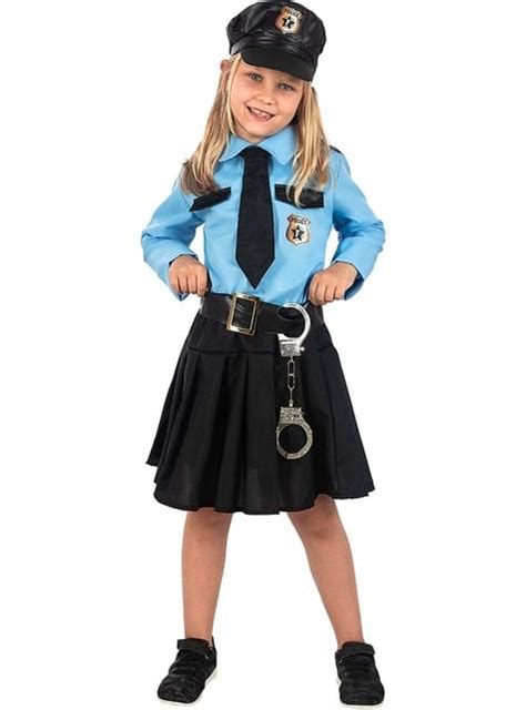 Costume Da Poliziotta Blu Per Bambina Funidelia