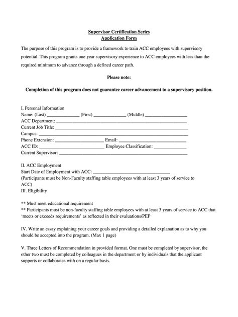Fillable Online austincc Supervisor Certification Series Application ...