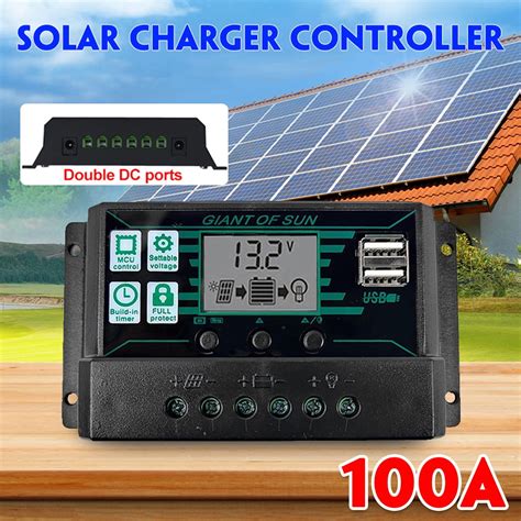 Gotgelif® Solar Charge Controller 100a Mppt Auto Focus Tracking System Power Lcd Screen Dual