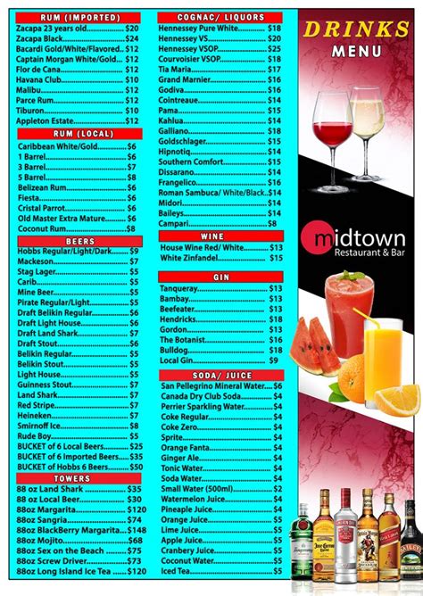 Drinks Menu - Midtown Restaurant & Bar