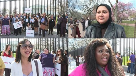 Tiktok Content Creators Rally Outside White House To Protest Ban Bill