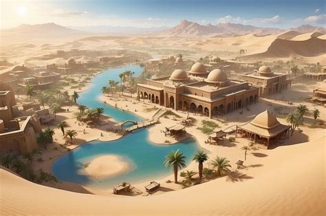 Premium Photo Sands Of Serenity Creating A Desert Oasis With Towering