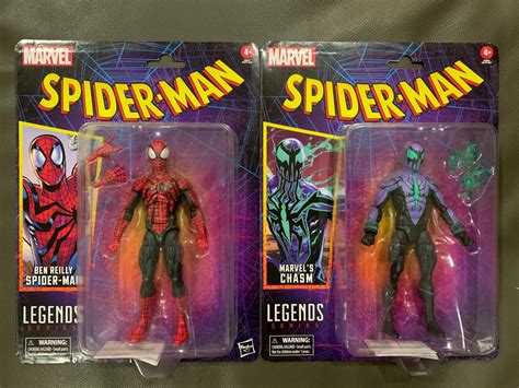 In Hand Ben Reilly Spider Man And Chasm Marvel Legends Retro Carded