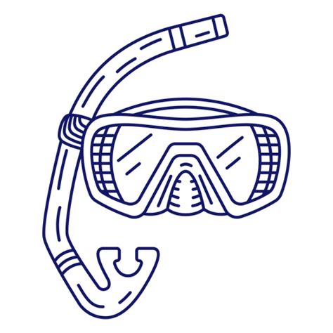 Diseño PNG Y SVG De Máscara De Buceo Y Snorkel Para Camisetas