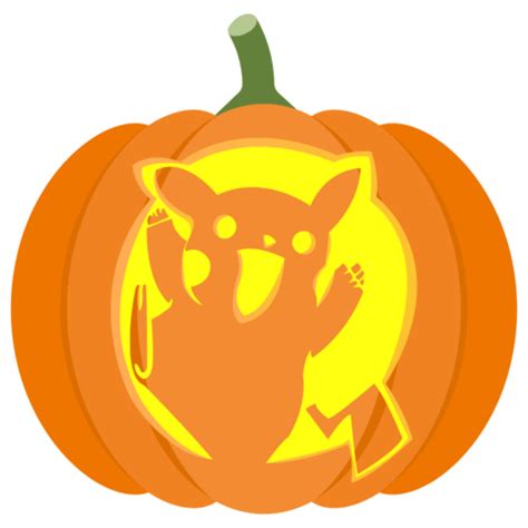 Happy Pikachu Pokemon Pumpkin Stencil | Free Printable Papercraft Templates