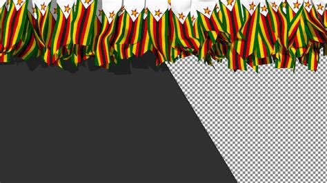 Premium Psd Zimbabwe Flag Different Shapes Of Cloth Stripes Hanging