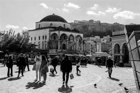 Atenas Grecia Nov Monastiraki Es Un Barrio De Mercado De