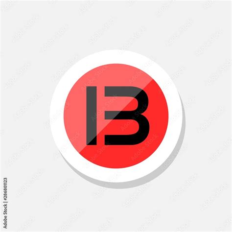 initial letter ib logo template sticker design stock illustration