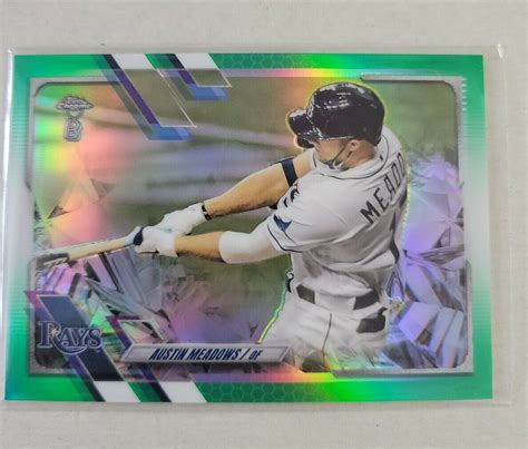 2021 Topps Chrome Ben Baller Austin Meadows Green Refractor 99 Tampa