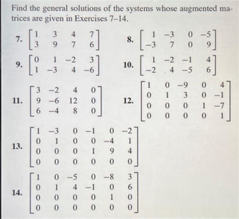 Solved Find The General Solutions Of The Systems Whose Chegg