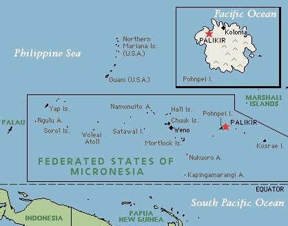 Micronesia Map and Micronesia Satellite Image