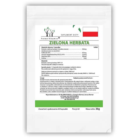 Forest Vitamin Zielona Herbata Ekstrakt Mg Kapsu Ek Forest