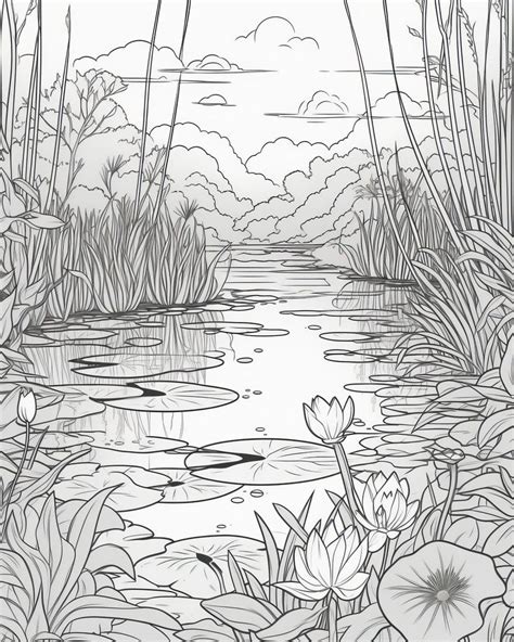 Coloring page line draw Forest enchanted | Sky art painting, Forest coloring pages, Landscape ...