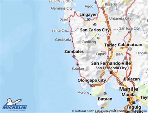 michelin zambales map viamichelin