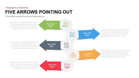 5 Arrows Pointing Out Template For Powerpoint And Keynote