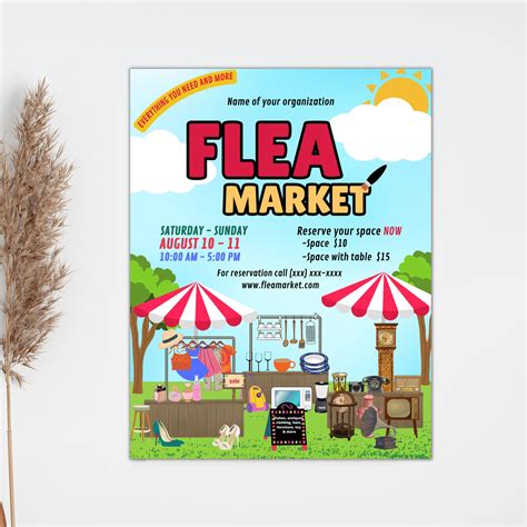 Flea Market Flyer, Community Event, Printable, Editable, Event Flyer