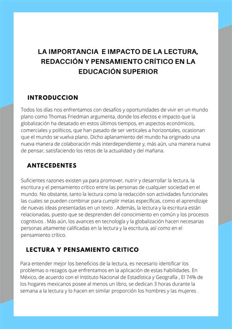 Solution Ensayo De La Importancia De La Lectura Studypool