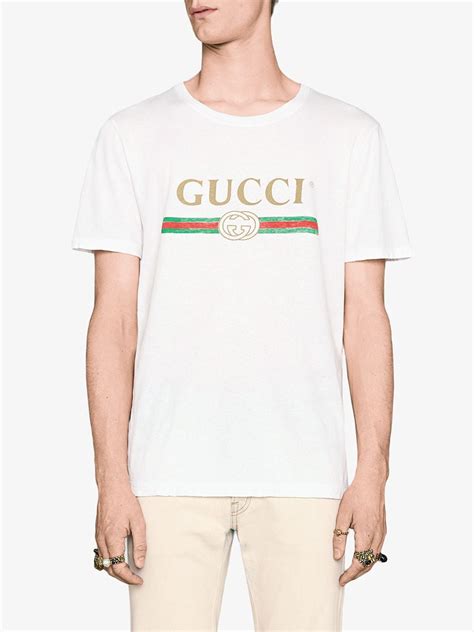 Gucci Logo Print Cotton T Shirt Farfetch