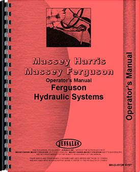 Massey Ferguson Hydraulic System Operators Manual