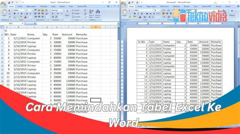 Cara Memindahkan Tabel Excel Ke Word Paling Efektif Teknovidia