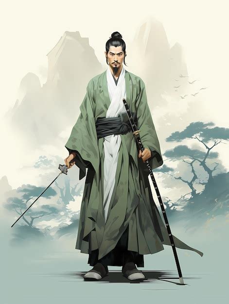 Bushido samurai ilustración ronin personaje japonés espadachín wuxia