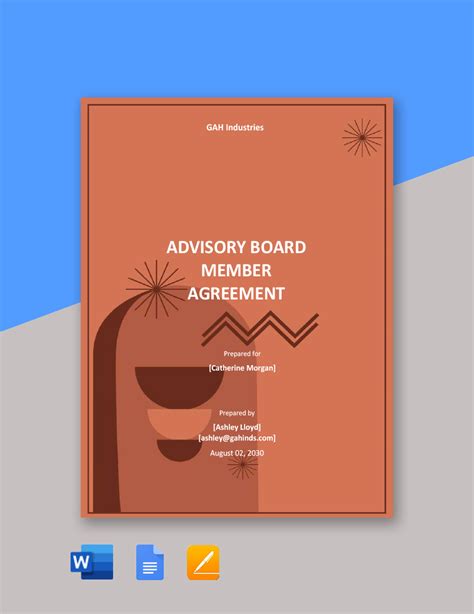 Advisory Board Member Agreement Template In Word PDF Google Docs