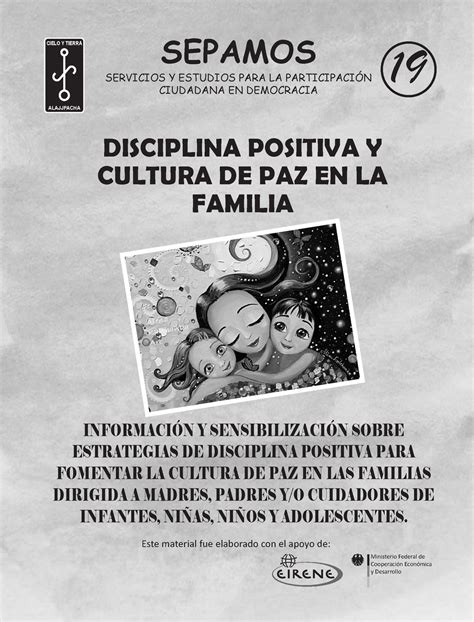 Cartilla Disciplina Positiva Y Cultura De Paz En La Familia Sepamos